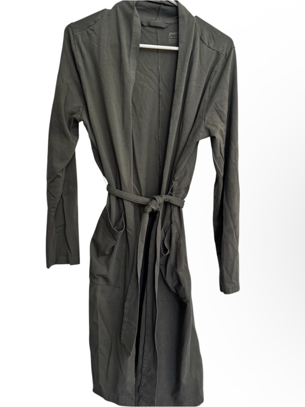 Pact Organic Cool Stretch Cotton Robe Green Size XS Lounge Duster